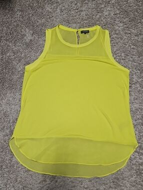 Vince Camuto Bright Yellow Sheer-Yoke Sleeveless Tank